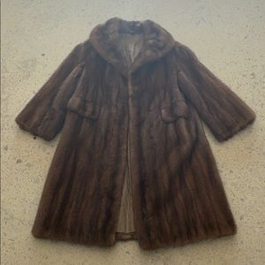 Vintage Brown Mink Coat size Medium